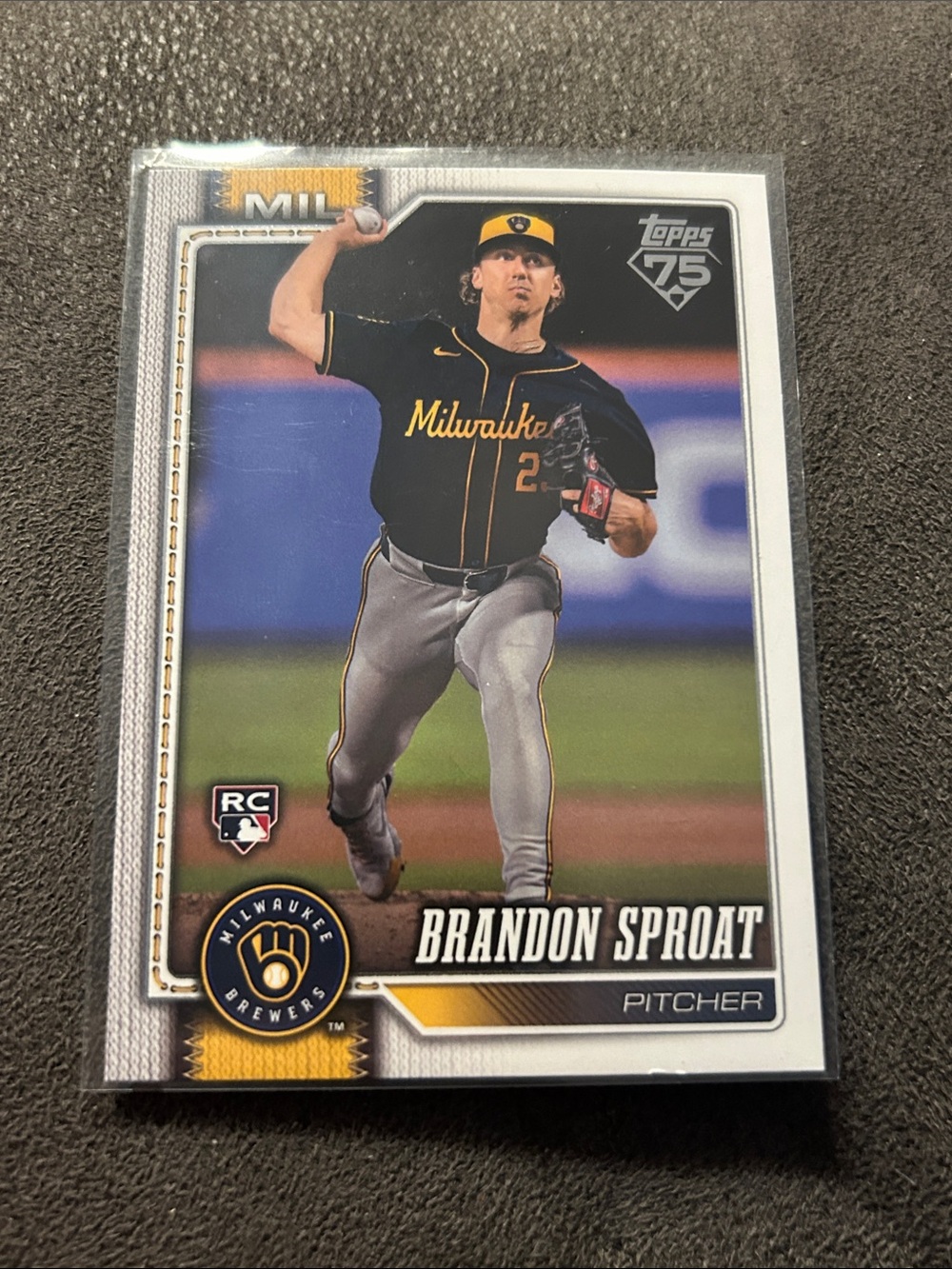 Topps Brandon Sproat Rookie Brewers Card — Black & Gold